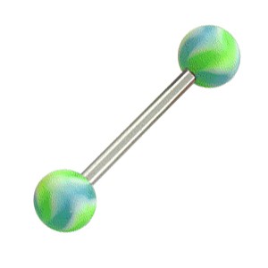 Green / Blue Ice Cream Acrylic Tongue Bar Ring