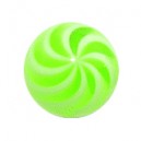 White/Green Twisted Acrylic UV Piercing Only Ball