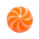 White/Orange Twisted Acrylic UV Piercing Only Ball