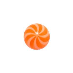 Bola Piercing Acrílico Espiral Blanco / Naranja
