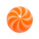 Boule Piercing Acrylique Spirale Blanc / Orange