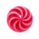 Boule Piercing Acrylique Spirale Blanc / Rouge