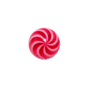 Bola Piercing Acrílico Espiral Blanco / Rojo