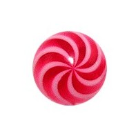White/Red Twisted Acrylic UV Piercing Only Ball