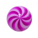 White/Purple Twisted Acrylic UV Piercing Only Ball
