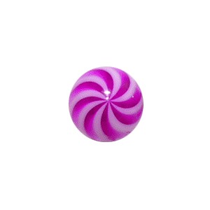 Bola Piercing Acrílico Espiral Blanco / Púrpura