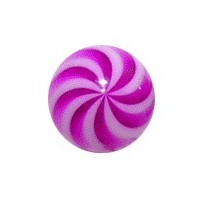 Boule Piercing Acrylique Spirale Blanc / Violet
