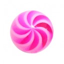 Boule Piercing Acrylique Spirale Blanc / Rose