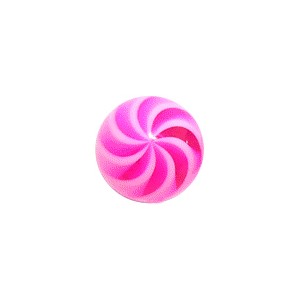 White/Pink Twisted Acrylic UV Piercing Only Ball