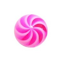 White/Pink Twisted Acrylic UV Piercing Only Ball