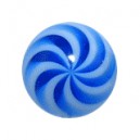 Bola Piercing Acrílico Espiral Blanco / Azul Oscuro