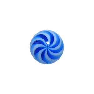 Boule Piercing Acrylique Spirale Blanc / Bleu Foncé