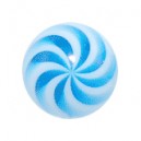 Kugel Acryl Spirale Weiß / Hellblau
