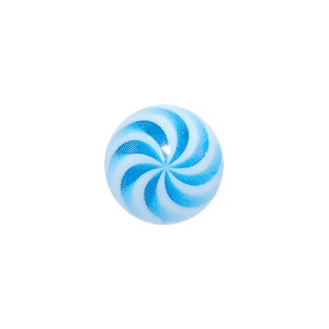Bola Piercing Acrílico Espiral Blanco / Azul Claro