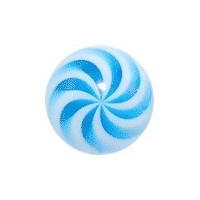 White/Light Blue Twisted Acrylic UV Piercing Only Ball