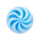 Boule Piercing Acrylique Spirale Blanc / Bleu Clair
