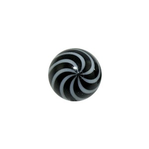 White/Black Twisted Acrylic UV Piercing Only Ball