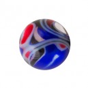 Boule Piercing Acrylique Vortex Rouge / Bleu