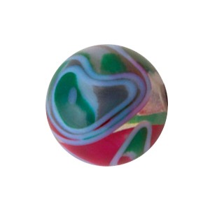 Burgundy/Gray-Green Acrylic Vortex Piercing Ball