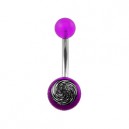 Nombril Acrylique Transparent Violet Spirale