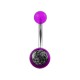Transparent Purple Acrylic Belly Bar Navel Button Ring w/ Spiral
