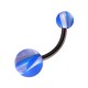 Blue Candy Acrylic Belly Bar Navel Button Ring