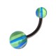 Nombril Acrylique Arlequin Vert / Bleu