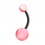 Pink Transparent Marbled Acrylic Belly Button Ring