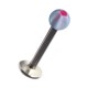 Labret Acrylique Etoile & Fleur Bleu / Rose