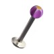 Labret Acrylique Etoile & Fleur Violet / Jaune