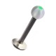 Labret Acrylique Etoile & Fleur Blanc / Vert