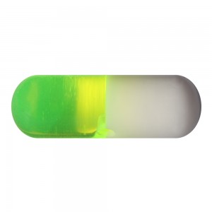 Capsule de Piercing Acrylique UV Seule Vert / Blanc