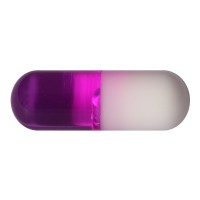Capsule de Piercing Acrylique UV Seule Violet / Blanc