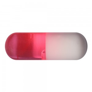 Einzelne Piercing-Kapsel Acryl UV Rosa / Wei&szlig;