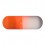 Einzelne Piercing-Kapsel Acryl UV Orange / Wei&szlig;