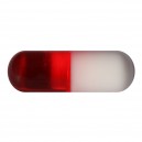 Einzelne Piercing-Kapsel Acryl UV Rot / Wei&szlig;