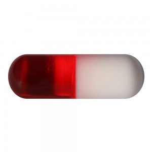 Einzelne Piercing-Kapsel Acryl UV Rot / Weiß