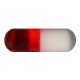 Einzelne Piercing-Kapsel Acryl UV Rot / Weiß