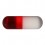 Einzelne Piercing-Kapsel Acryl UV Rot / Wei&szlig;