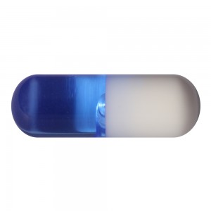 Nur Piercing Kapsel Acryl UV Hellblau / Weiß