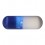 Einzelne Piercing-Kapsel Acryl UV Hellblau / Wei&szlig;