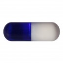 Einzelne Piercing-Kapsel Acryl UV Dunkelblau / Wei&szlig;