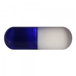 Capsule de Piercing Acrylique UV Seule Bleu Foncé / Blanc