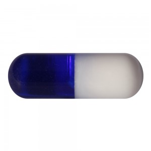 Einzelne Piercing-Kapsel Acryl UV Dunkelblau / Wei&szlig;