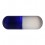 Einzelne Piercing-Kapsel Acryl UV Dunkelblau / Wei&szlig;