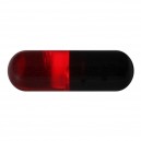 Einzelne Piercing-Kapsel Acryl UV Rot / Schwarz