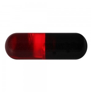 Capsule de Piercing Acrylique UV Seule Rouge / Noir