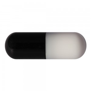 Capsule de Piercing Acrylique UV Seule Noir / Blanc