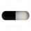 Einzelne Piercing-Kapsel Acryl UV Schwarz / Wei&szlig;