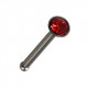 Nez Pin Droit Acier Chirurgical Strass Rouge